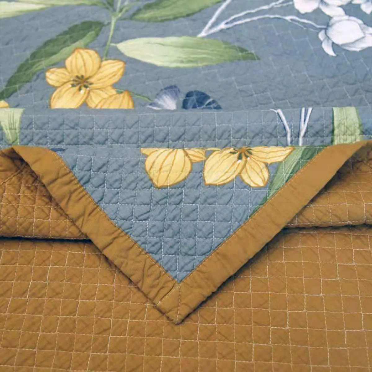 100% Cotton Coverlet Set | Embroidered Palm | Queen
