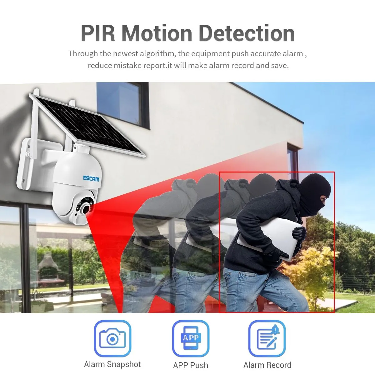 1080P Solar Wifi Camera With Motion Detection & Night Vision