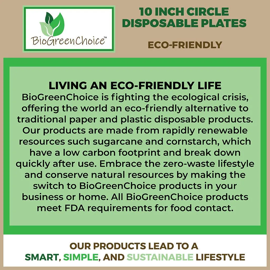 10" Eco-Friendly Disposable Plates