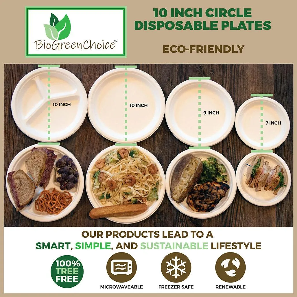 10" Eco-Friendly Disposable Plates
