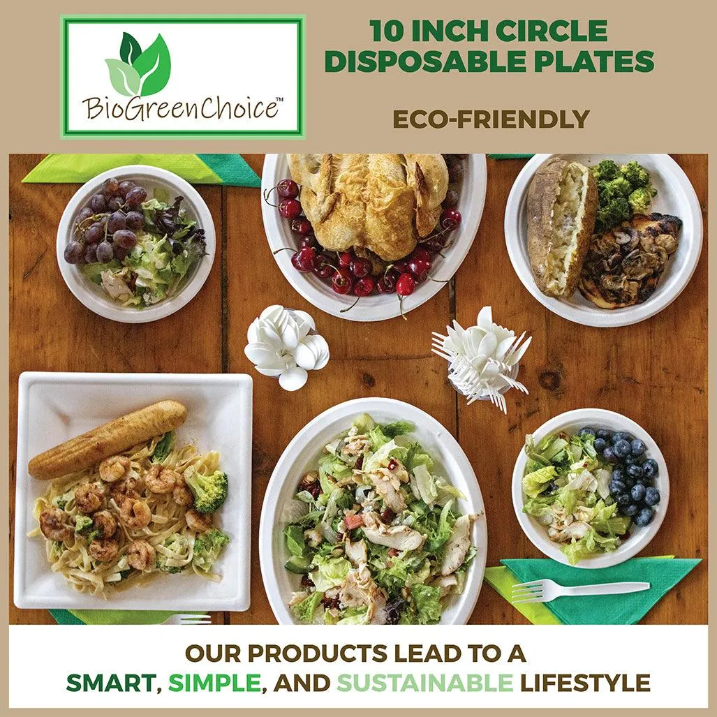 10" Eco-Friendly Disposable Plates