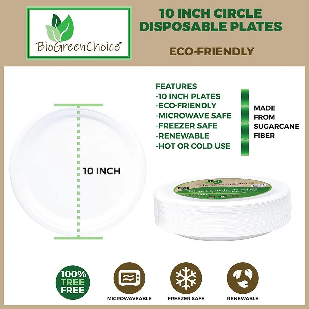 10" Eco-Friendly Disposable Plates