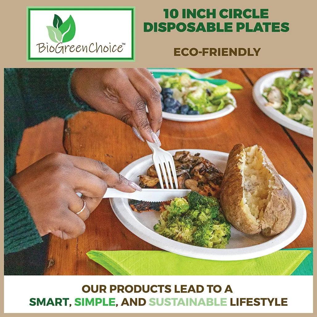 10" Eco-Friendly Disposable Plates