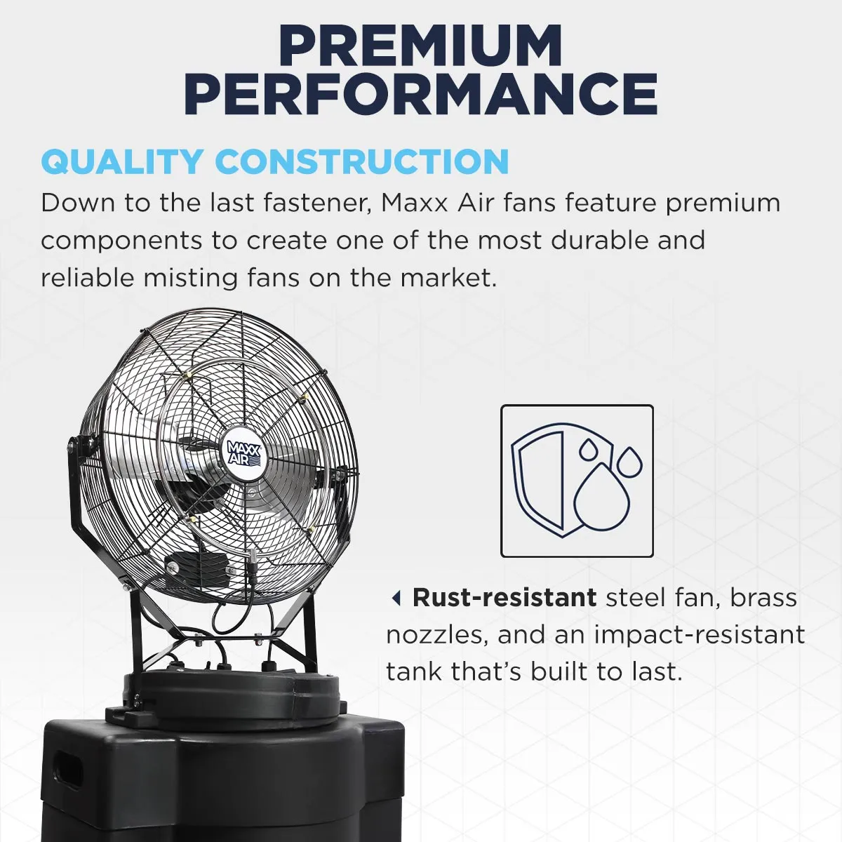 18 In. 3-Speed Misting Fan with 40 Gal. Tank