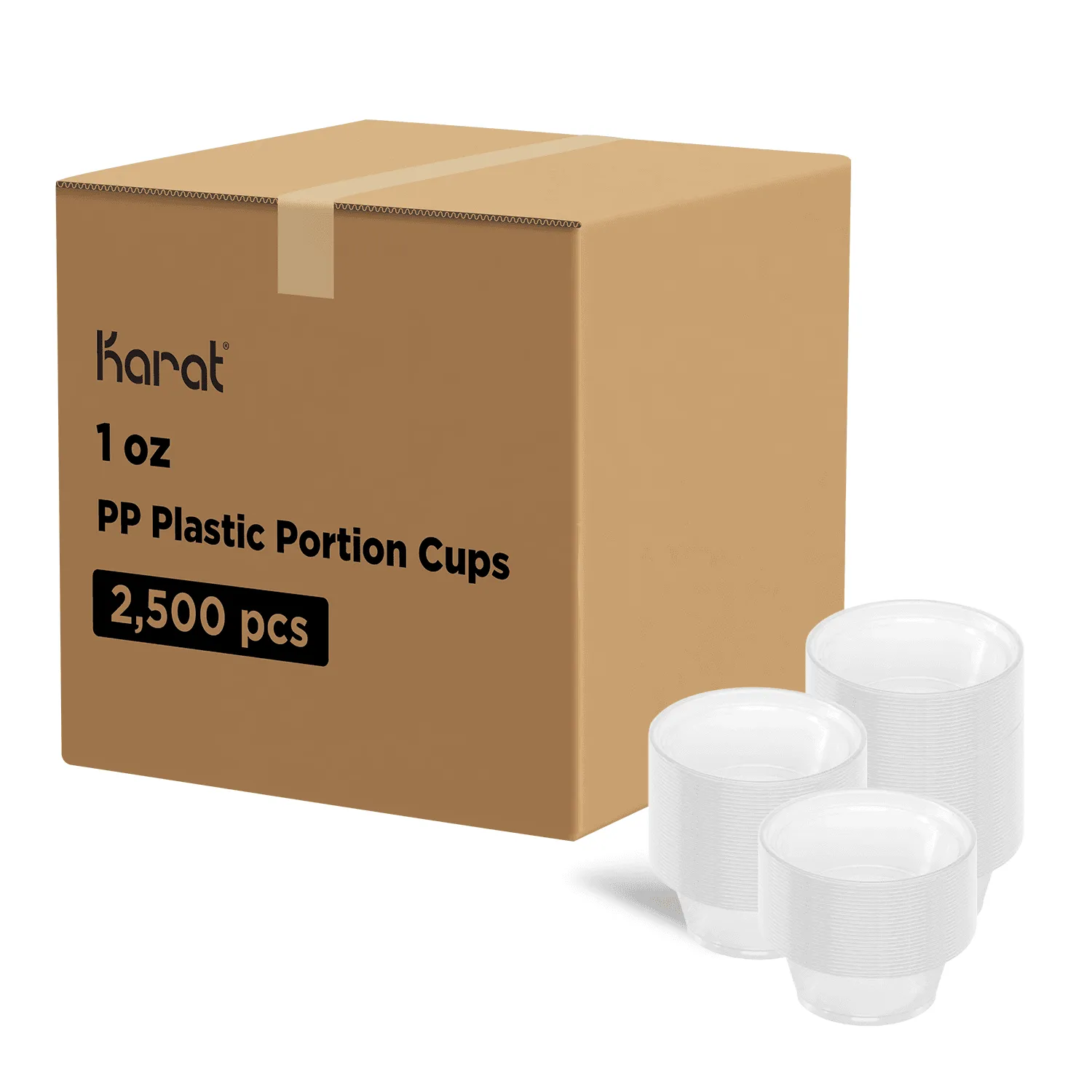 [2,500 ct] 1 oz Squat PP Plastic Portion Cups, Clear