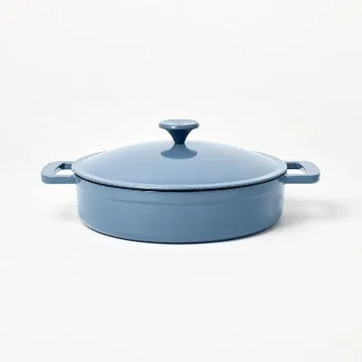 3.5qt Enamel Braiser Blue - Figmint
