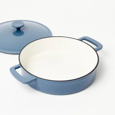 3.5qt Enamel Braiser Blue - Figmint