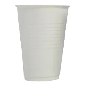 4 Aces White Tall Polystyrene Plastic Vending Cup 250ml (Pack of 2000) - GP727