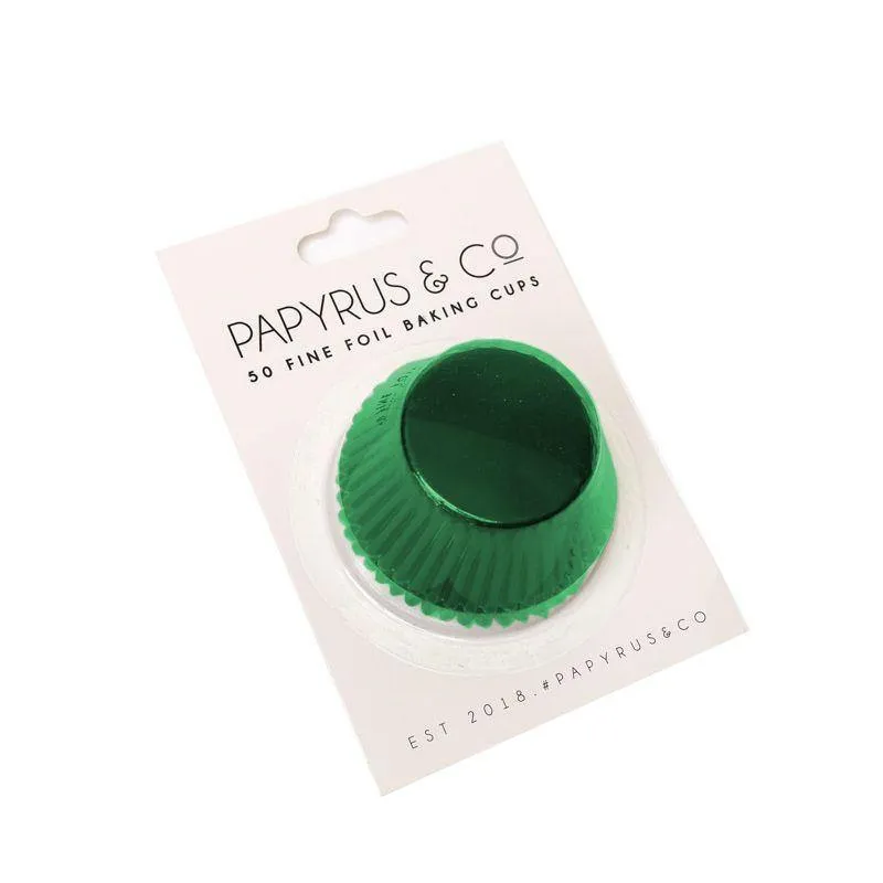 50 Pack Green Foil Baking Cups - 5cm
