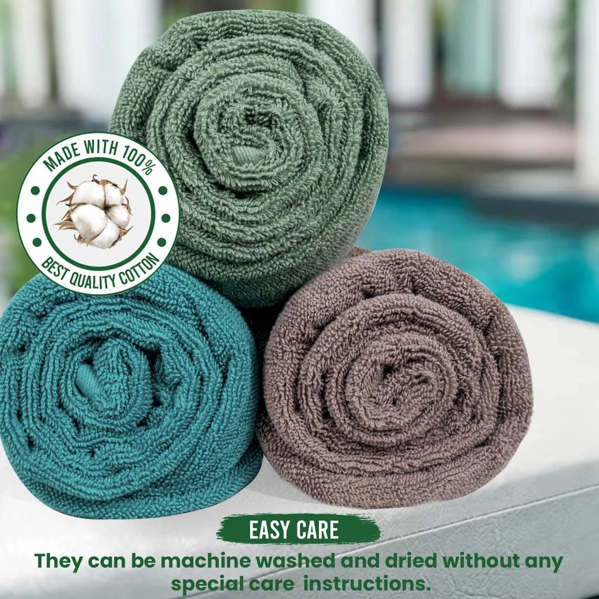 540 GSM Martin Hand Towel Set Of 3 | Ultra Soft & Highly Absorbent Towels