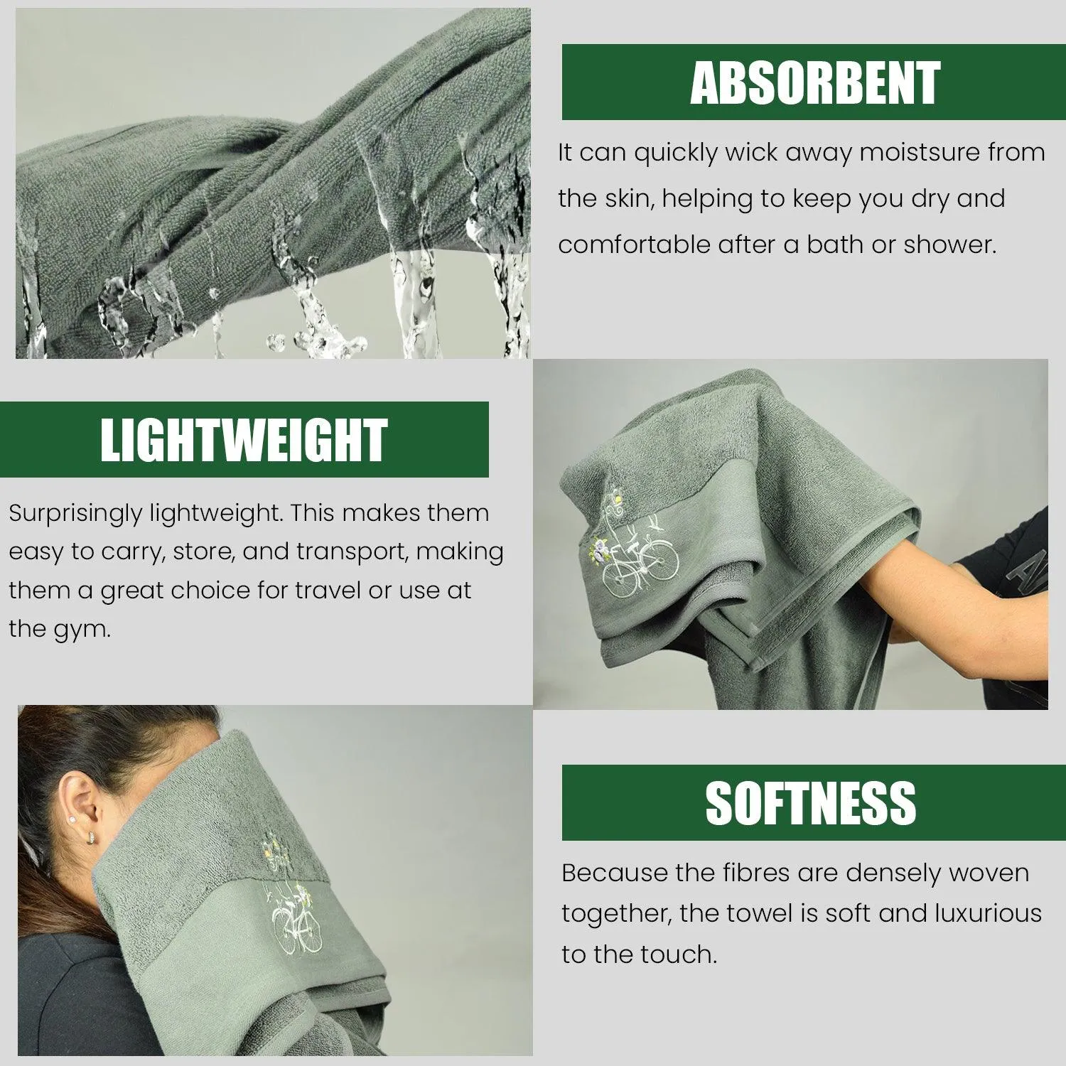540 GSM Martin Hand Towel Set Of 3 | Ultra Soft & Highly Absorbent Towels