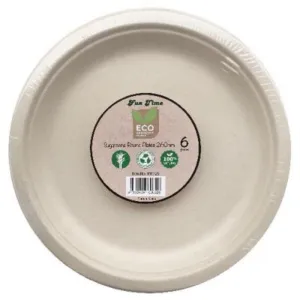 6 Pack Sugarcane Plates - 260mm