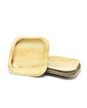 6" Square Palm Leaf Plate - 25/pack