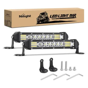 7 Inch 48W 16LED Single Row Ultra-Slim Spot Flood LED Light Bars