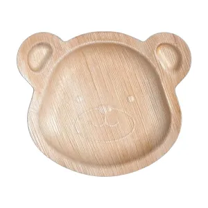 9" Bear Natural Palm Leaf Eco-Friendly Disposable Trays