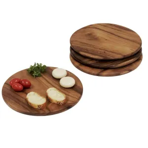 Acacia Wood Serving Plates Set of 4