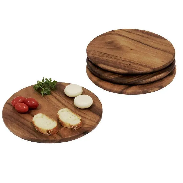 Acacia Wood Serving Plates Set of 4