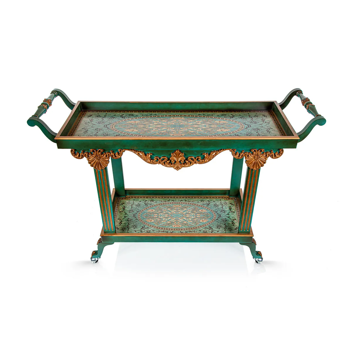 Almarjan 2 Tier Wooden Serving Trolley - WOD2800001