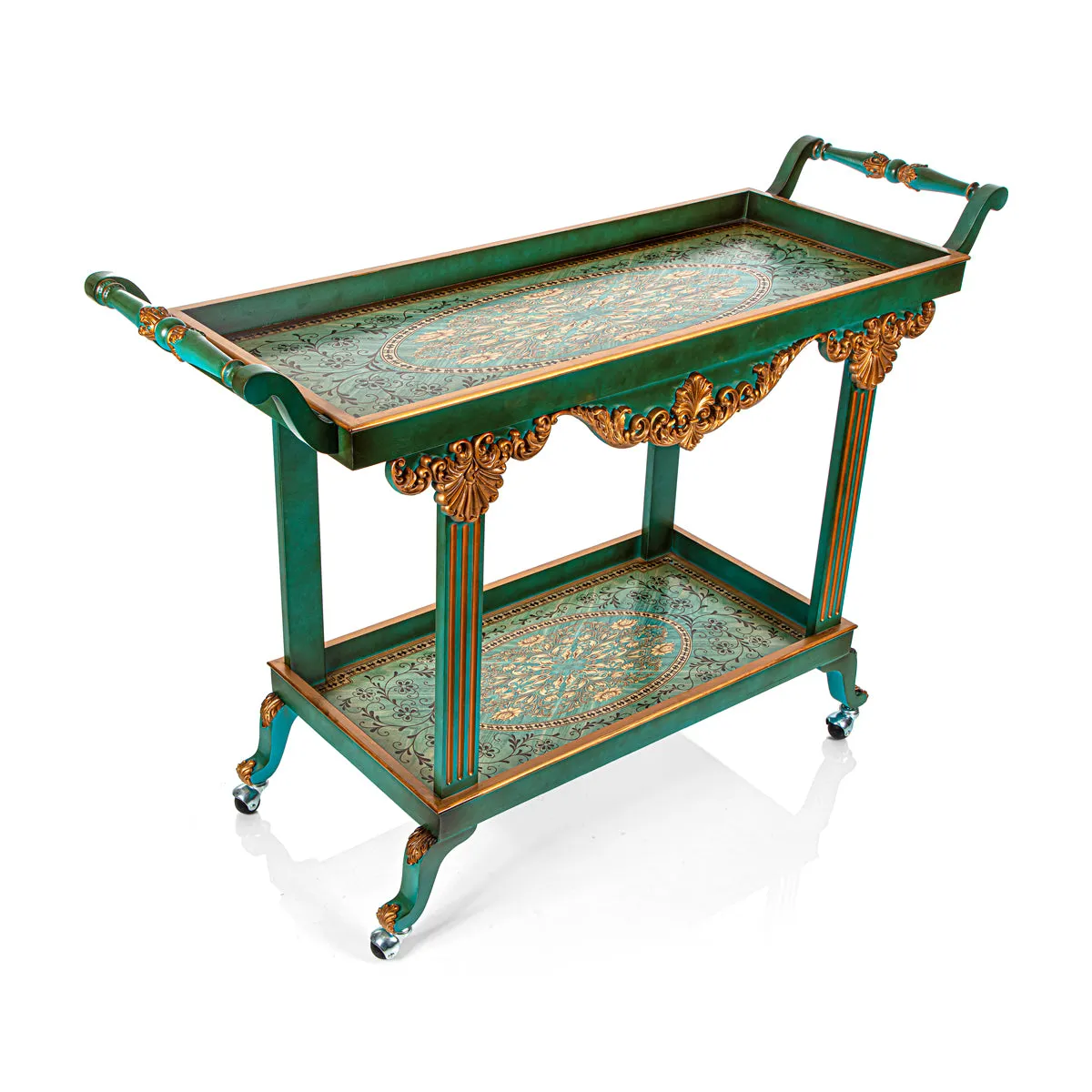 Almarjan 2 Tier Wooden Serving Trolley - WOD2800001
