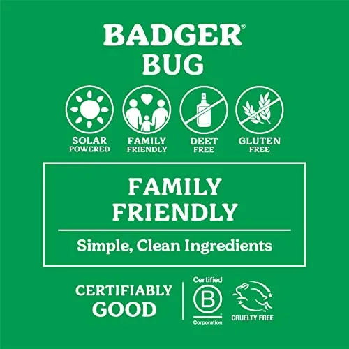 Badger Bug Spray, Organic Deet Free Mosquito Repellent with Citronella & Lemongrass, Natural Spray for People, Family Friendly Repellent, 4 fl oz (2 Pack)