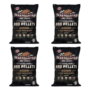 Bear Mountain BBQ All-Natural Hardwood Hickory Smoker Pellets, 40 Lb (4 Pack)