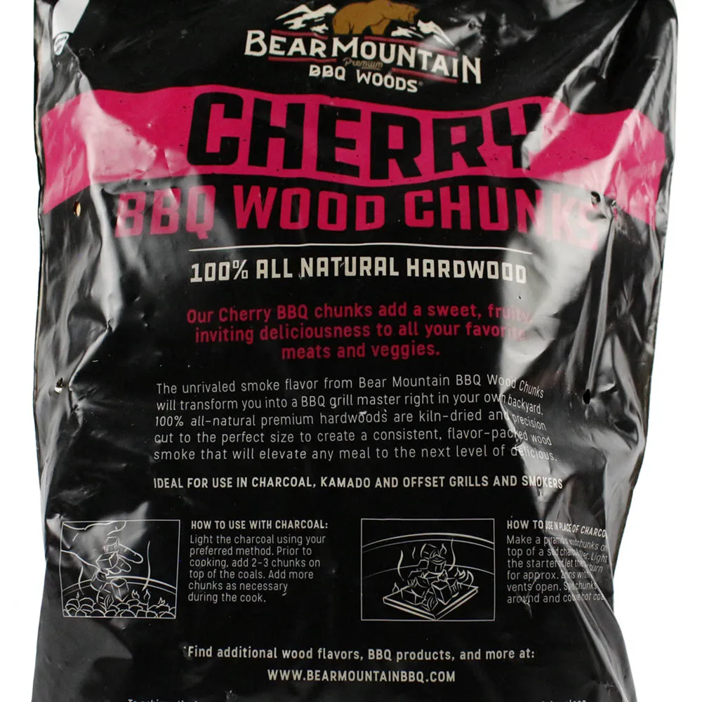 Bear Mountain BBQ Cherry All Natural Hardwood Chunks Mild Fruity Smoky Flavor