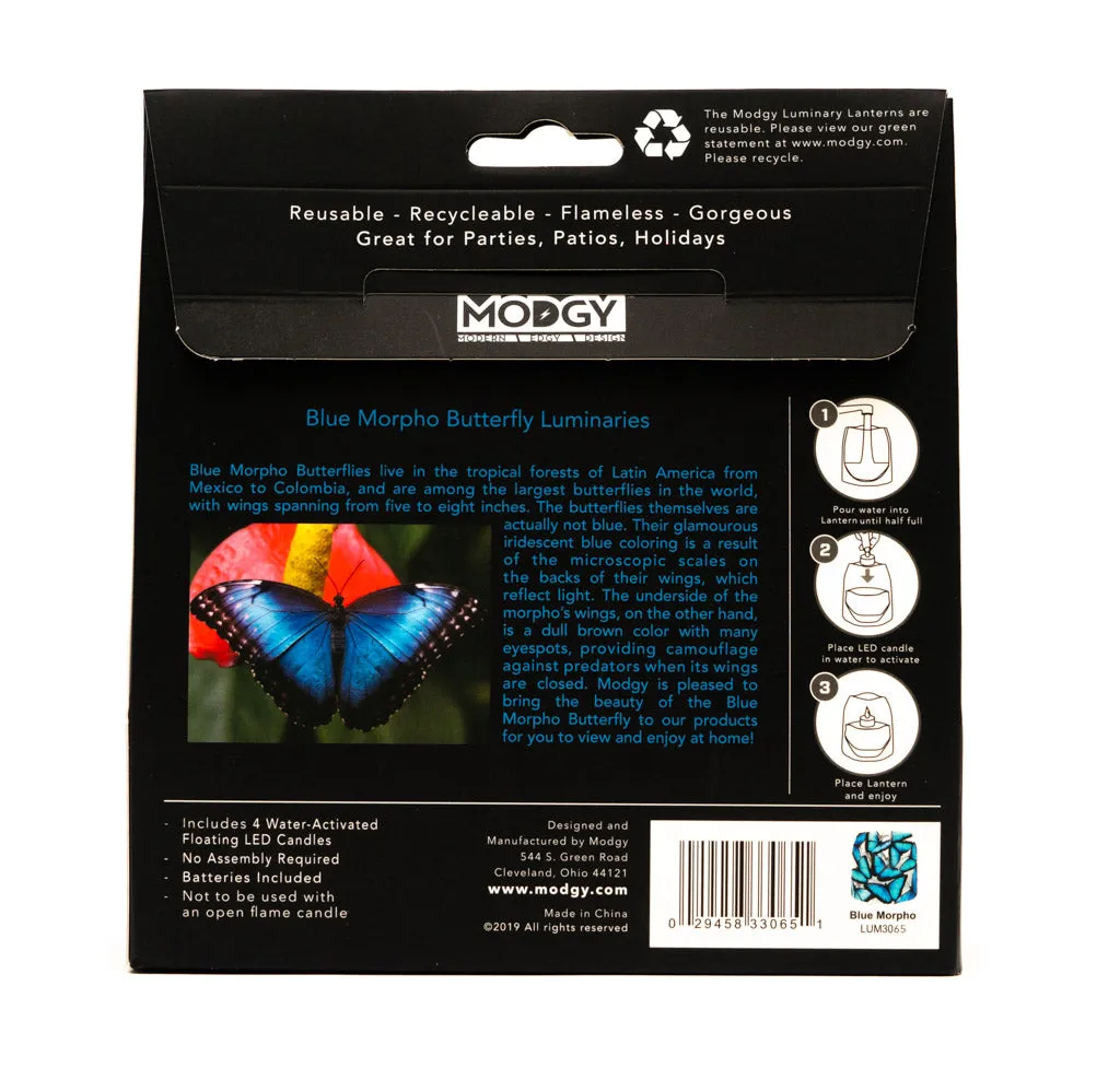 Blue Morpho Butterfly - 4 Per Pack