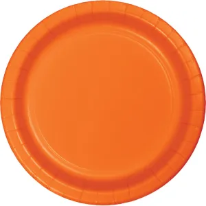 Bulk Sunkissed Orange Value Friendly 8.75 inch Paper Dinner Plates (96 per Case)