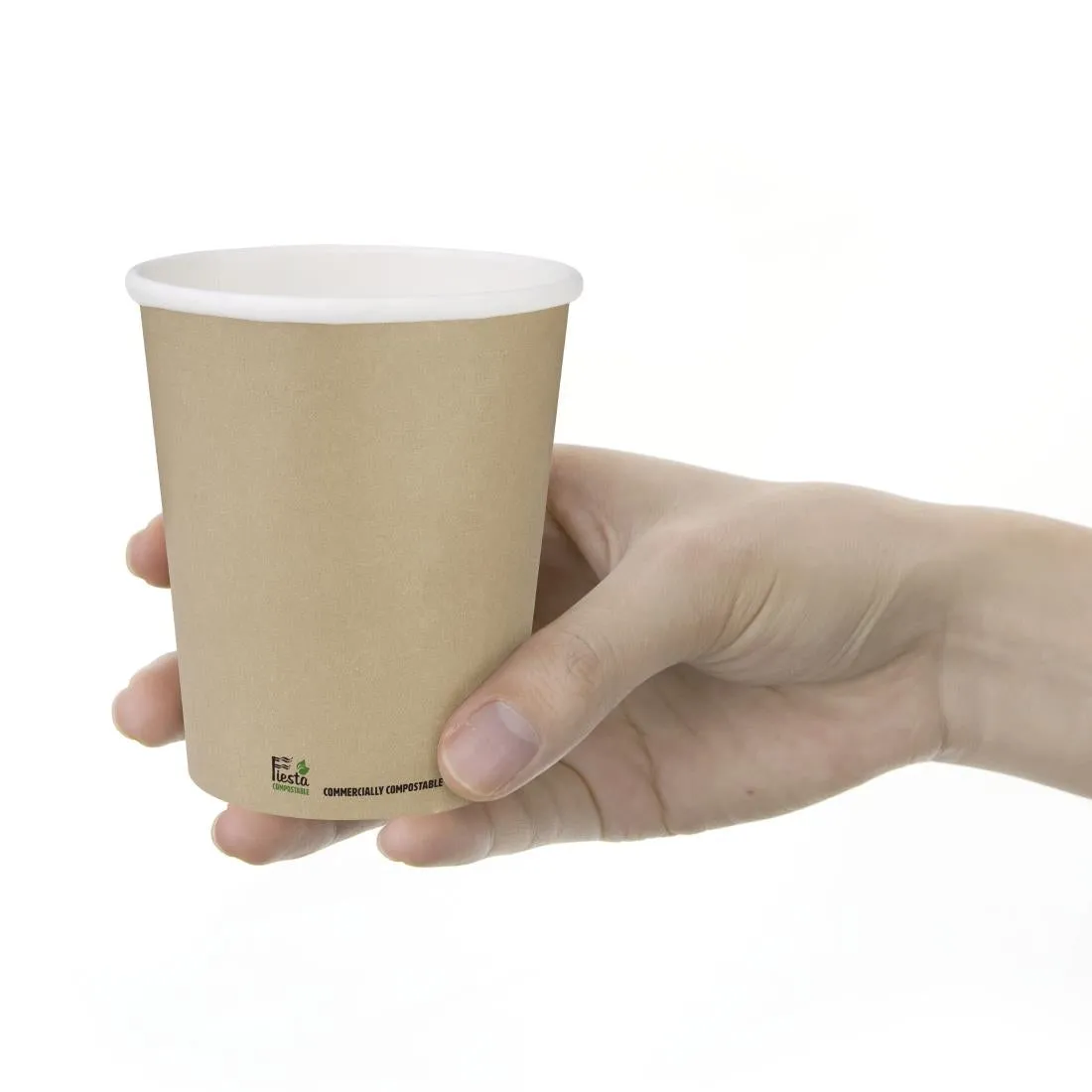 CU981 Fiesta Compostable Coffee Cups Single Wall 8oz (Pack of 50)