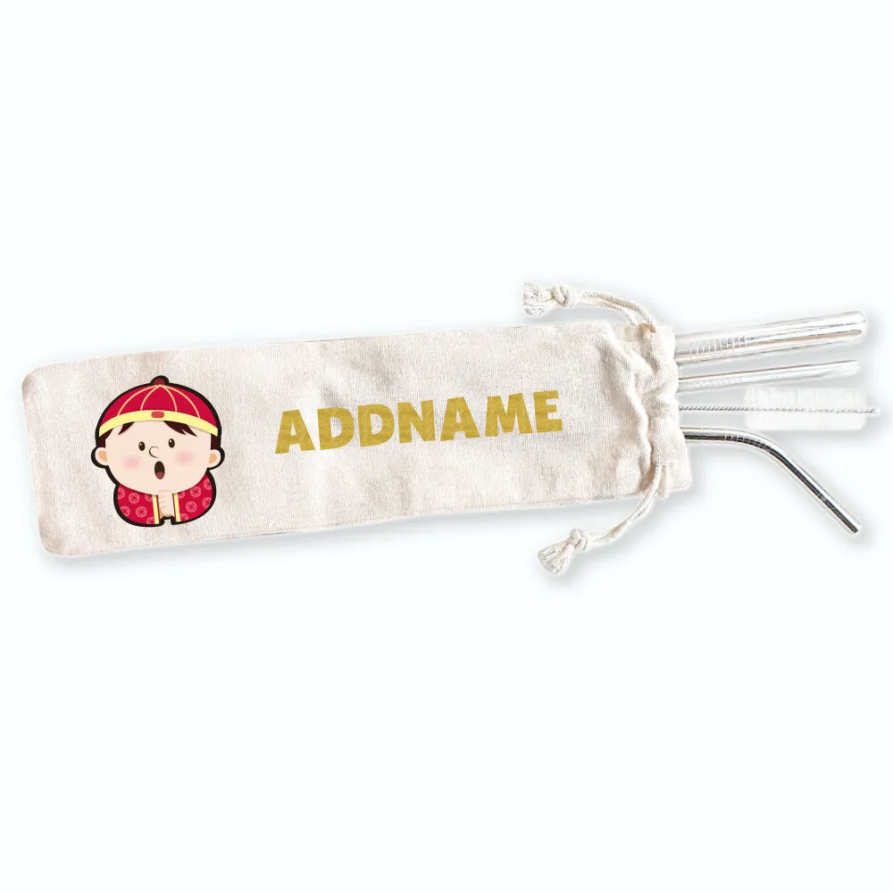 Cute Wonderful Character Eco-friendly Reusable Straw Set [FREE Custom Add Name]