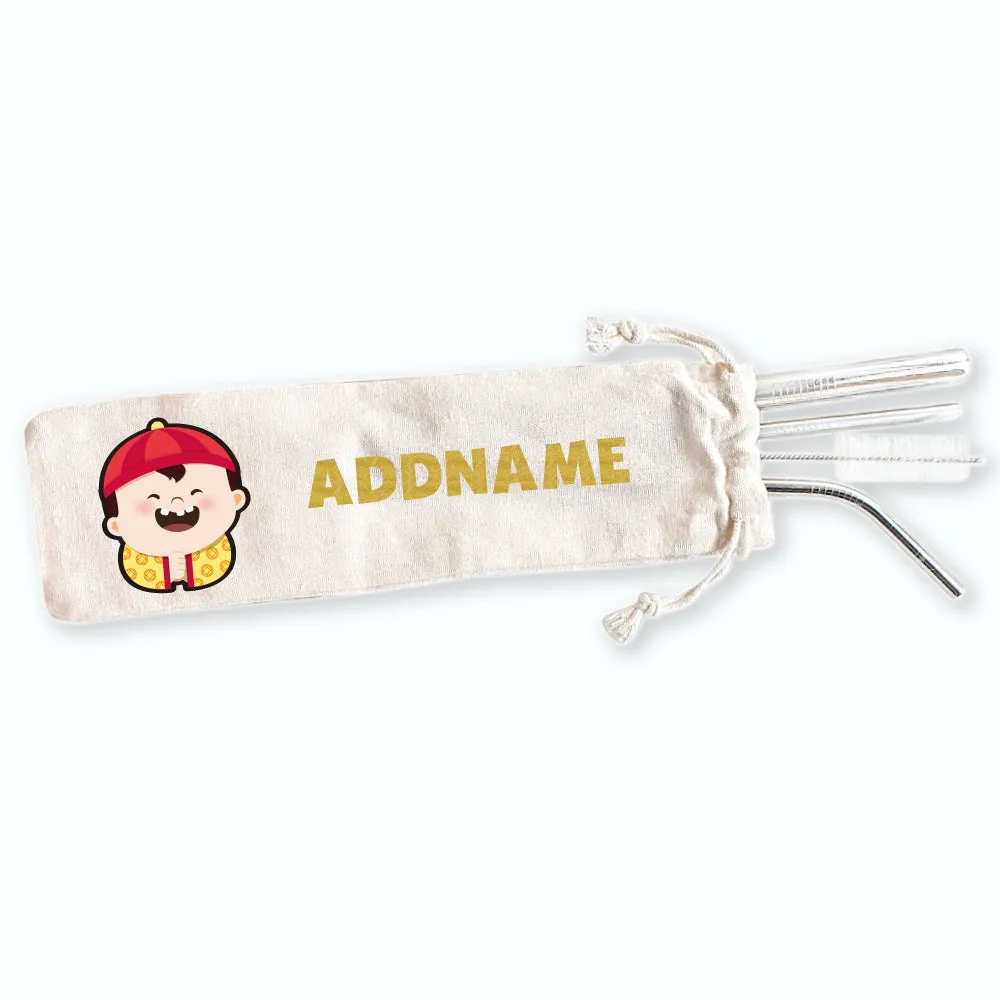 Cute Wonderful Character Eco-friendly Reusable Straw Set [FREE Custom Add Name]