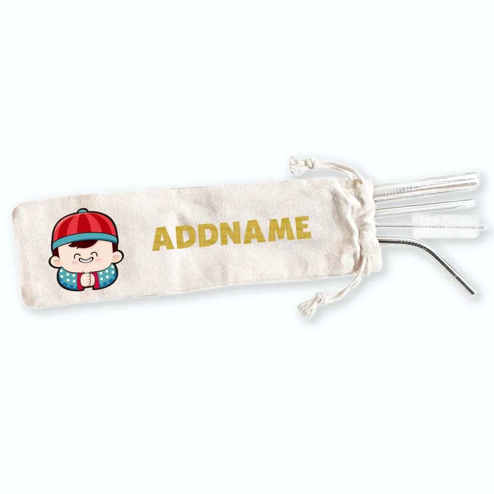 Cute Wonderful Character Eco-friendly Reusable Straw Set [FREE Custom Add Name]