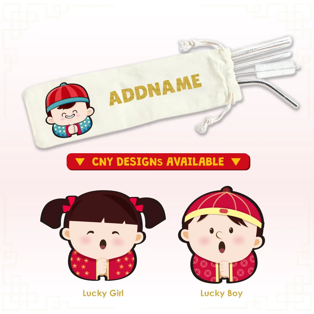 Cute Wonderful Character Eco-friendly Reusable Straw Set [FREE Custom Add Name]