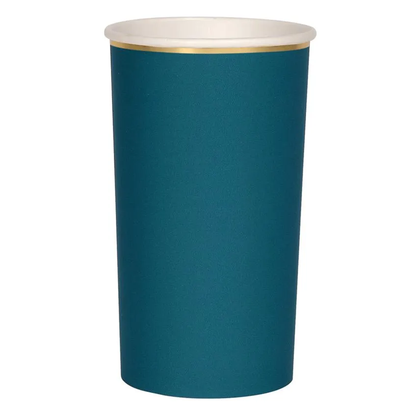 DARK TEAL GREEN PAPER CUPS