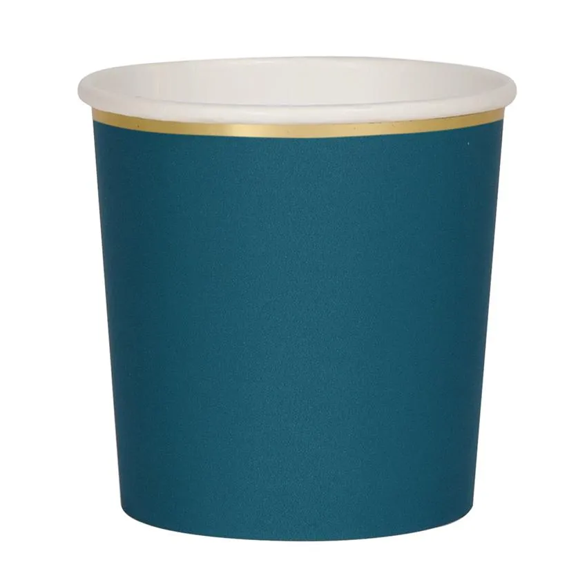 DARK TEAL GREEN PAPER CUPS