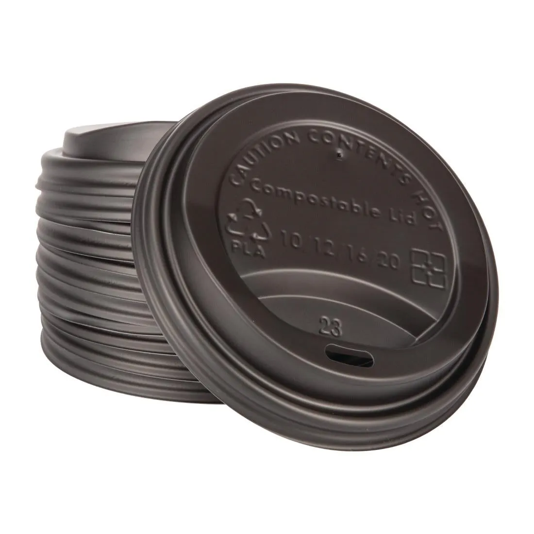 DS055 Fiesta Green Compostable Coffee Cup Lids 340ml / 12oz (Pack of 50)