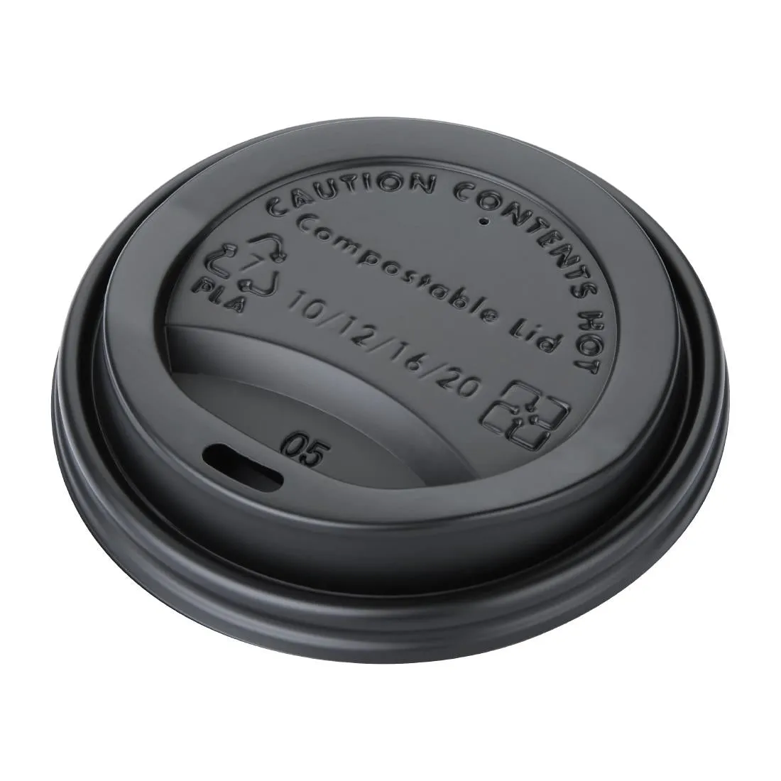 DS055 Fiesta Green Compostable Coffee Cup Lids 340ml / 12oz (Pack of 50)
