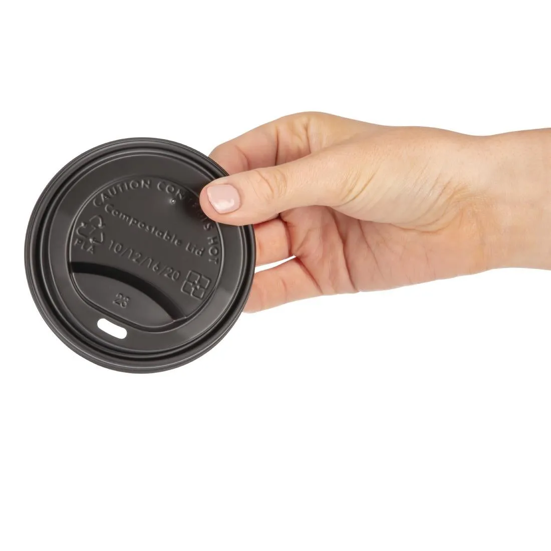 DS055 Fiesta Green Compostable Coffee Cup Lids 340ml / 12oz (Pack of 50)