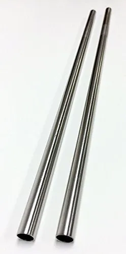 EXTRA LONG Stainless Steel Drinking Straws 10.5" Length 4 Qty - Wide Straight