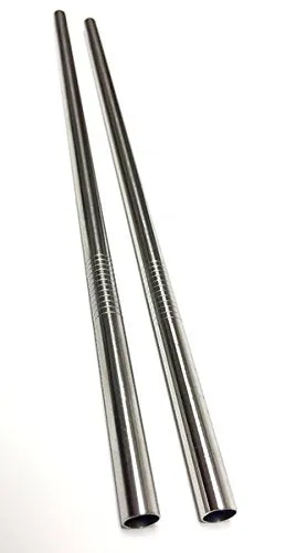 EXTRA LONG Stainless Steel Drinking Straws 10.5" Length 4 Qty - Wide Straight