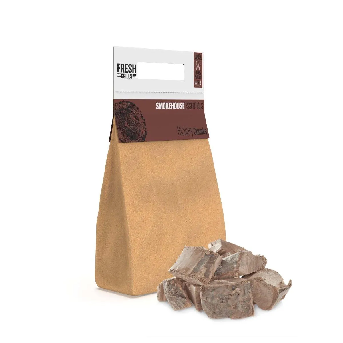 Fresh Grills Wood Chunks for BBQ Grill, Wood Fired Pizza Oven, Kamado and Outdoor Smokers - 1.5 kg