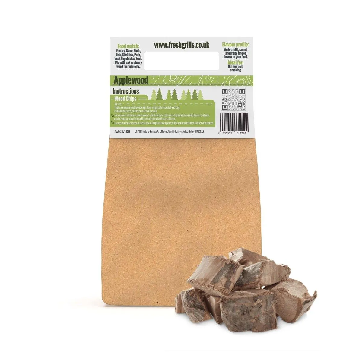 Fresh Grills Wood Chunks for BBQ Grill, Wood Fired Pizza Oven, Kamado and Outdoor Smokers - 1.5 kg
