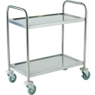 Genware TROL2S S/St. Trolley 85.5L X 53.5W X 93.3H-2 Shelves