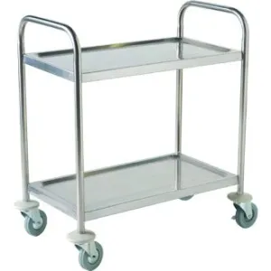 Genware TROL2S S/St. Trolley 85.5L X 53.5W X 93.3H-2 Shelves