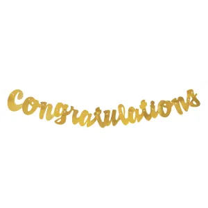 Gold Foil Script Congratulations Banner