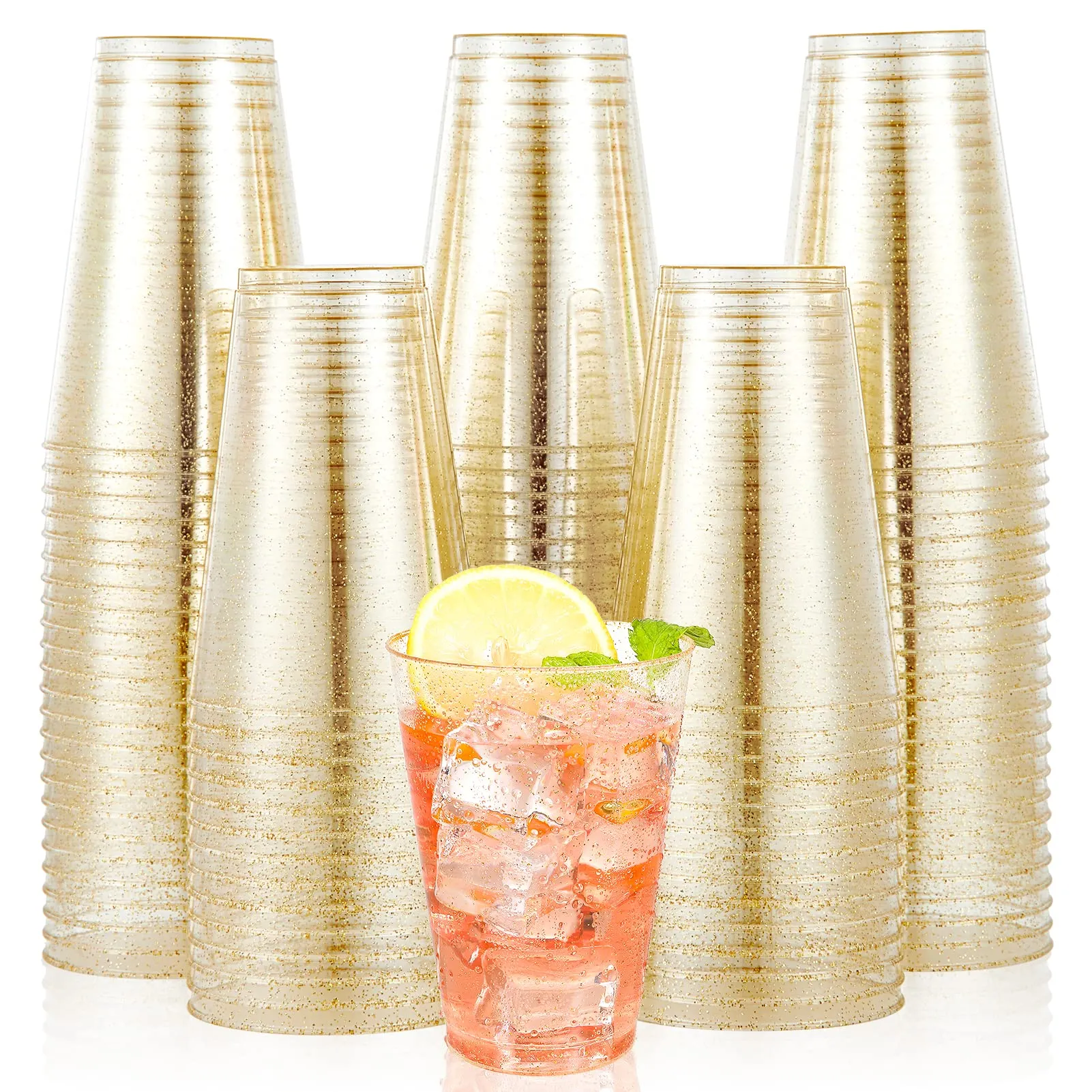 Gold&Blue&Purple Glitter Plastic(PS) Cups
