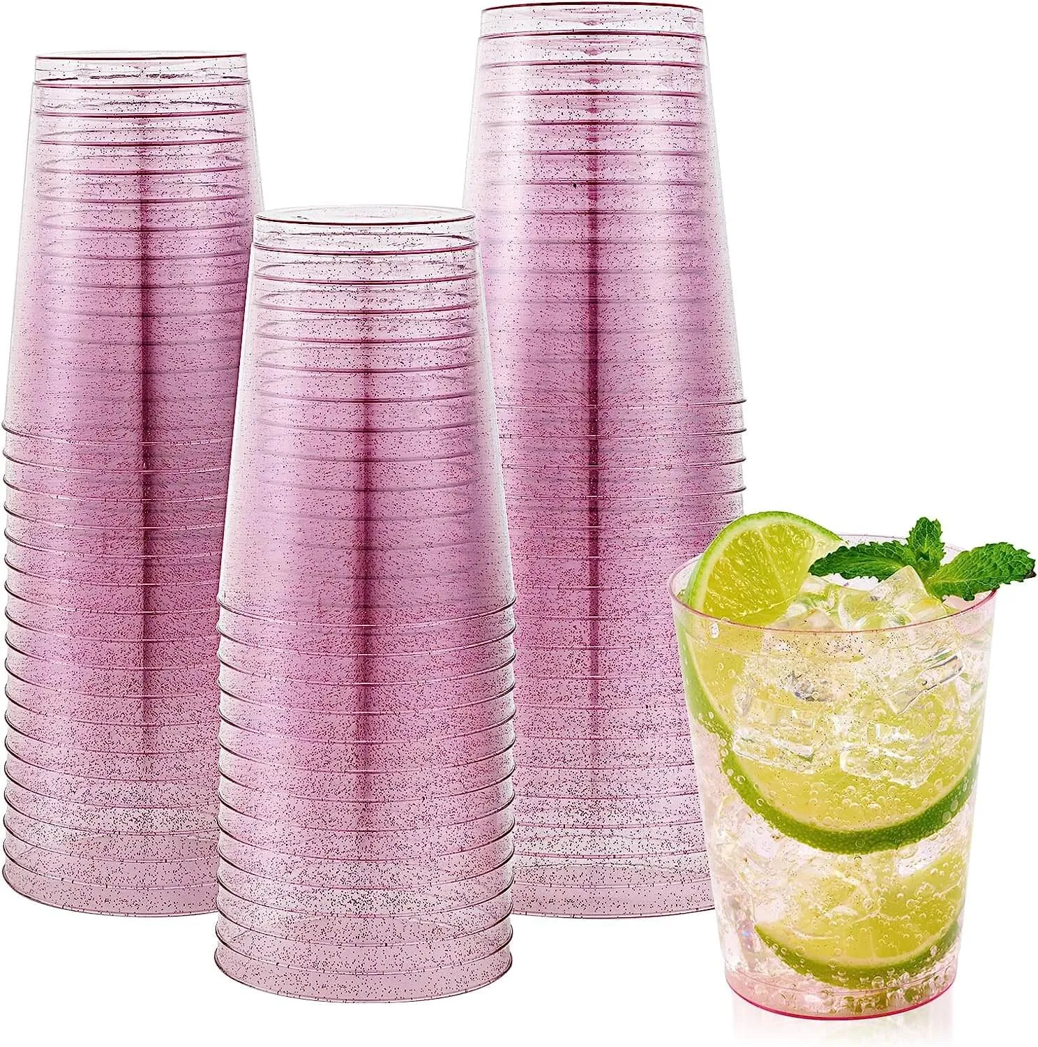 Gold&Blue&Purple Glitter Plastic(PS) Cups