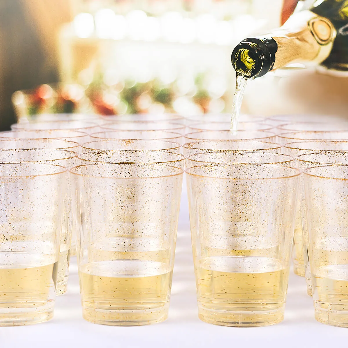 Gold&Blue&Purple Glitter Plastic(PS) Cups