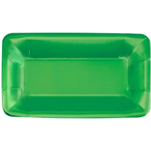 Green Foil Appetizer Plates 9X5  (8 count)