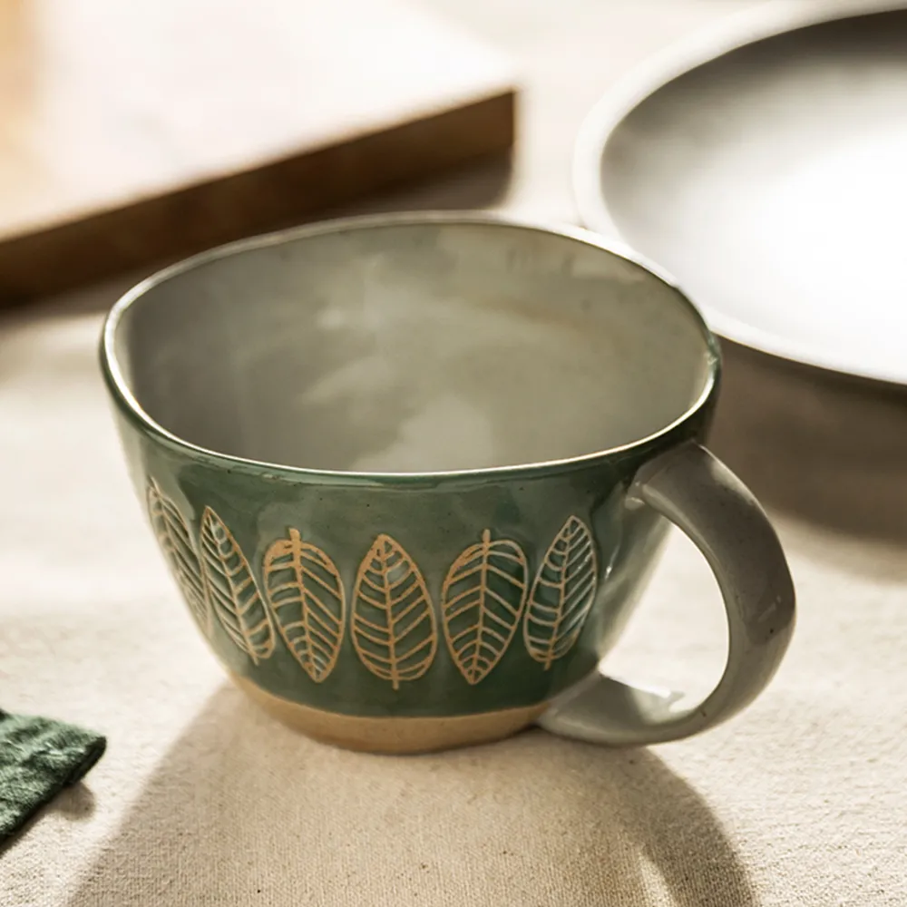 Hand-Painted Pottery Mugs